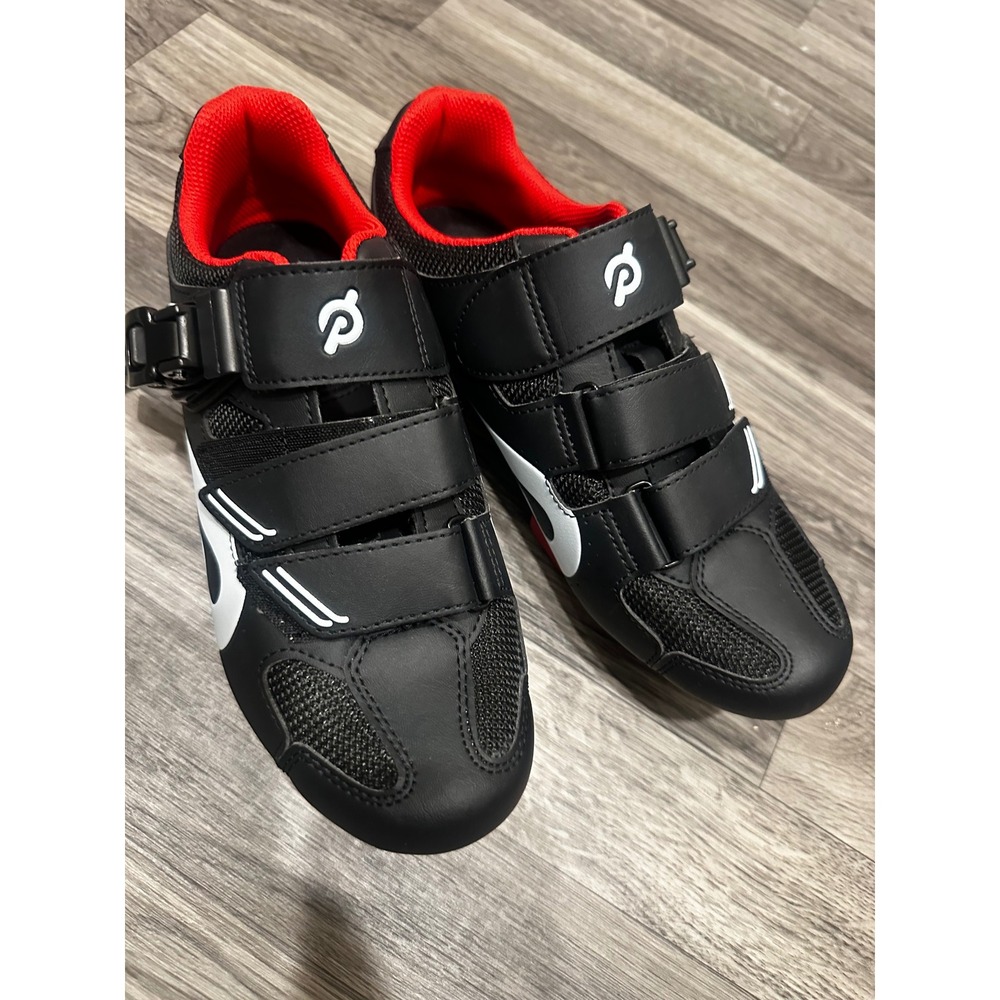 Peloton Cycling Shoes Black Red White EU 40 US Women 9 Men 7 With Cleats